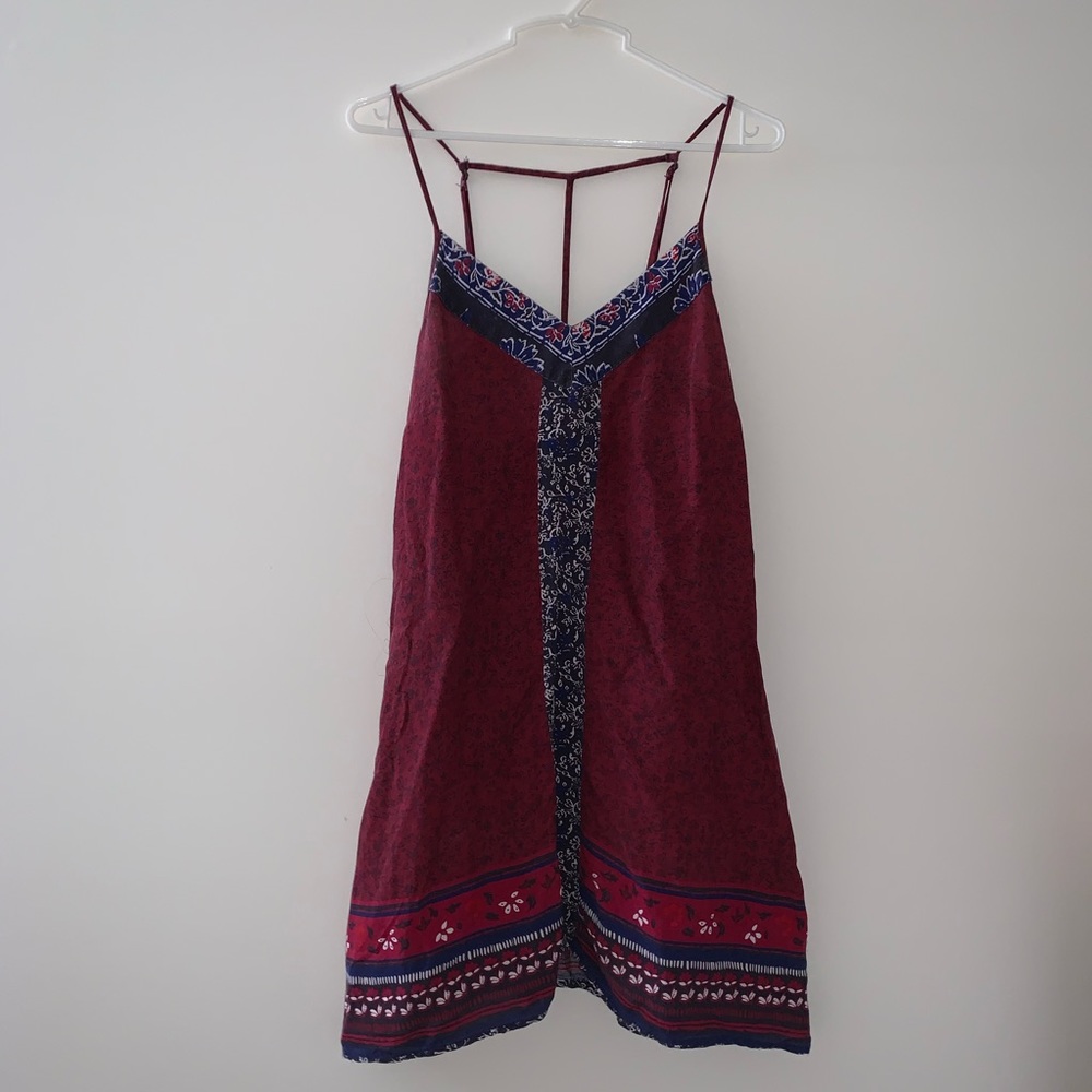 Patterned Maroon Dress